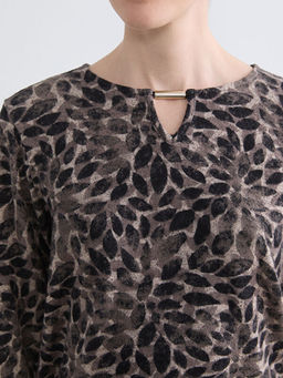 Bisiklet Yaka Desenli Bluz