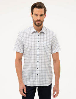 Lacivert Regular Fit K_sa Kollu G_mlek