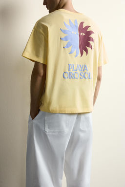 CAMISETA RELAXED FIT GR?FICO SOL / Mantequilla - Zara фото 7