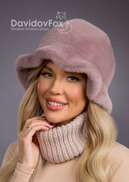 Шапка Шляпка экомех волна капучино