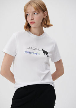 Misstavrit Bask?l? Beyaz Tisort