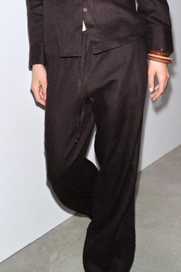 ZW COLLECTION 100% LINEN PALAZZO TROUSERS - Zara фото 35