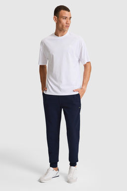 Erkek Beyaz Comfort Fit Bisiklet Yaka Basic Ti__rt