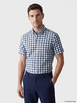 Regular Fit Ekose Poplin Erkek G?mlek
