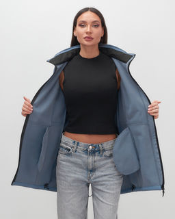 Парка спортивная женская с капюшоном softshell синего цвета 9568S - Mtforce фото 15