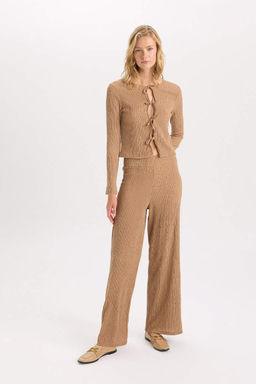 Широкие брюки Широкие брюки Базовые прямые мятые брюки с гибкой талией