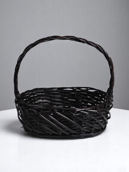 Корзина плетёная для хранения Trog, лоза, с ручкой, тёмно-коричневая, набор 3 шт.