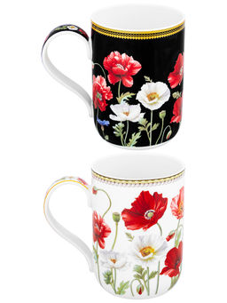 Набор кружек 2 пр. 400 мл 11,5*7,5*10,5 cм Маки + Маки на черном - Elan gallery фото 6