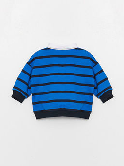 G?mlek Yaka Uzun Kollu ?izgili Erkek Bebek Sweatshirt ve Pantolon 2li Tak?m - Waikiki фото 3