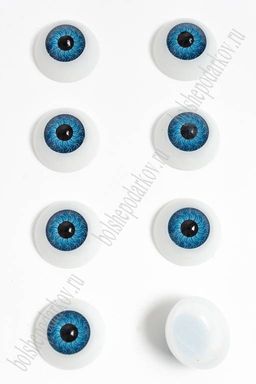 Фурнитура "Глазки объемные, круглые" 20 мм (20 шт) SF-3081, голубые №1