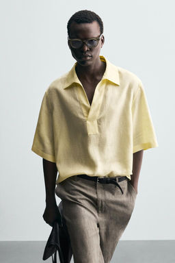 100% LINEN POLO SHIRT - Zara фото 8