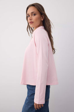 Wardrobe Essentials  Pembe Tok Kumasl? Dugmeli Orme Bluz | TWOAW26BZ00074