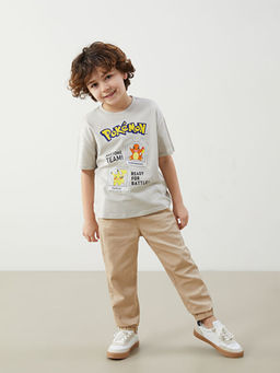 Bisiklet Yaka Pokemon Bask?l? Erkek ?ocuk Ti??rt