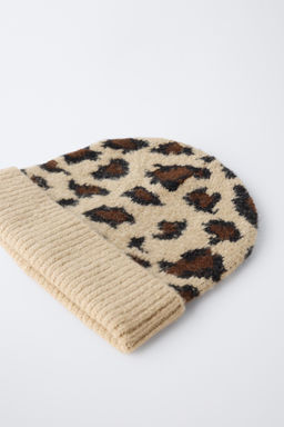 ANIMAL PRINT KNIT BEANIE - Zara фото 2