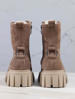 Ботинки 329.21153bе. серо коричневый замша/Байка