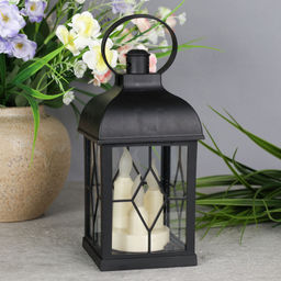 Светильник фонарь настольный 10х10х21 см черный / YR01594B /уп 48/НОВОГОДНИЙ - Галеонтрейд фото 2