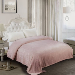 Плед Велсофт Косичка - Розовый 220х200