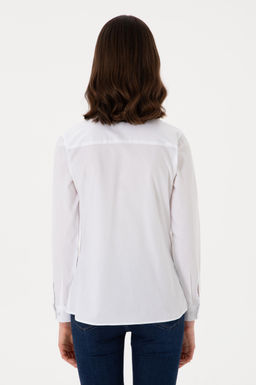 Kad_n Beyaz Uzun Kollu Basic G_mlek Sepette S_rpriz _ndirim - U.s. polo assn фото 5