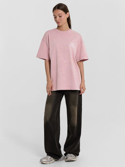 Футболка женская Mark Formelle пыльный розовый с обработкой эйсид из хлопка  фото 3