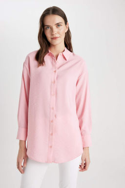 Relax Fit Basic Duz Uzun Kollu Gomlek Tunik - Defacto фото 5