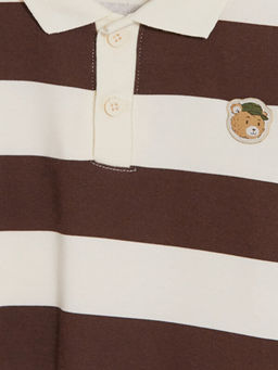 Polo Yaka ?izgili Erkek ?ocuk Sweatshirt