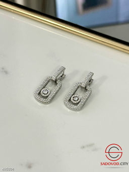 Серьги с камнями из медицинской стали