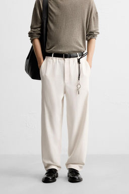 TEXTURED REGULAR FIT TROUSERS - Zara фото 2