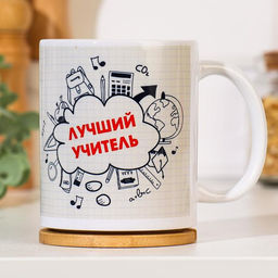 Кружка сублимация Лучший учитель 5+, c нанесением - Дарим Красиво фото 2