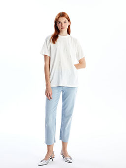 Bisiklet Yaka Parlak Ta?l? Kad?n Tunik