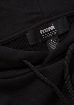 Mavi Logo Bask?l? Kapusonlu Siyah Sweatshirt  фото 6