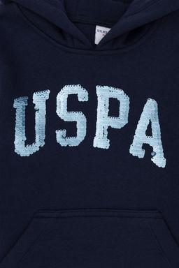 Базовый свитшот темно-синего цвета для девочек - U.s. polo assn фото 3