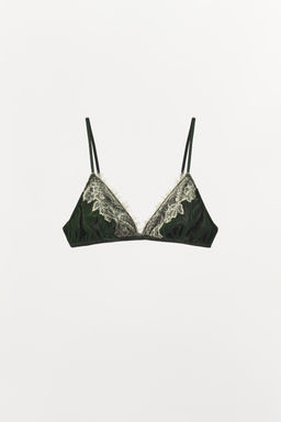 VELVET LACE TRIANGLE BRALETTE - Zara фото 3