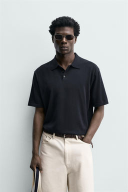 POLO PUNTO REGULAR FIT MEZCLA ALGOD?N / Marino oscuro - Zara фото 3