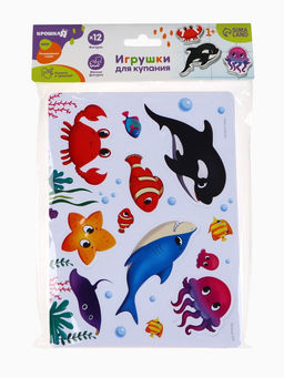 Игрушки - стикеры для купания в ванне «На море», EVA, набор 12 шт.