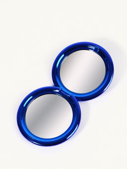 Зеркало складное «Металлик», d=6.5 см, с увеличением х2, синее