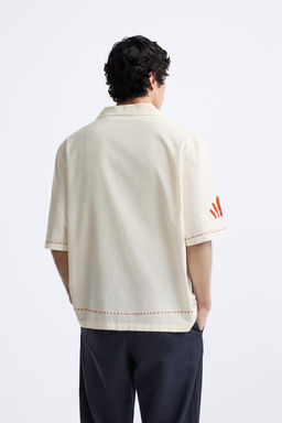 LINEN - COTTON EMBROIDERED SHIRT - Zara фото 3