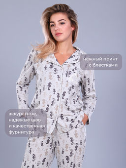 Женская пижама со штанами и рубашкой ТК-252.сер