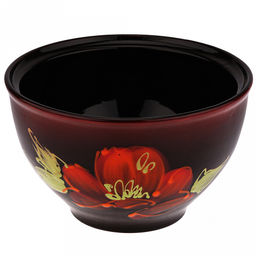 Салатник керамический Подарочный 2,25л, д21,5см, h18,5см, Мак черный, с крышкой (Россия) - Домашняя мода фото 2