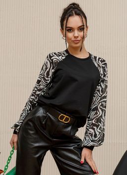 Свитшот с шифоновым рукавом реглан 71.6.24