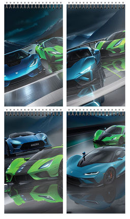 Цена за 5 шт. Блокнот А7 40 л. клетка Schoolformat ИЗБРАННЫЕ АВТО на гребне, мелованный картон, сплошной...