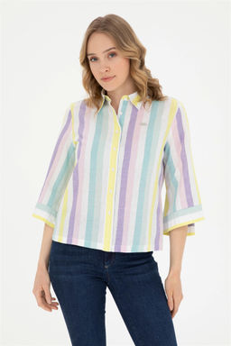 Женская мятная рубашка с длинным рукавом Неожиданная скидка в корзине