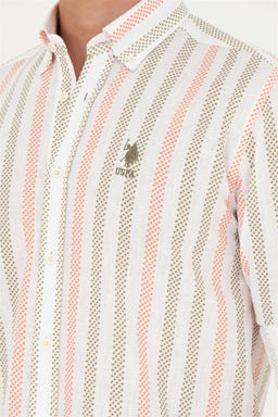 Мужская рубашка цвета хаки с длинным рукавом - U.s. polo assn фото 7