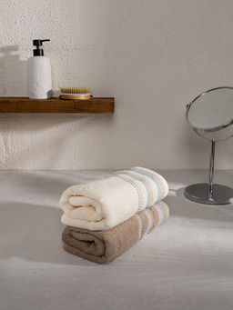 Набор махровых полотенец 50x90 бежевый махровая ткань