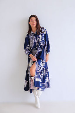 Martichelli Платье синее спринтом  фото 12