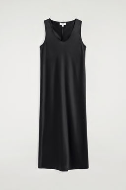 VESTIDO MIDI SATINADO CON CUELLO REDONDO - H&m фото 2