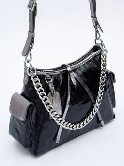 Сумка 2096Y black silver Polina&Eiterou