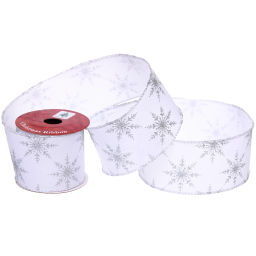 Лента для декорирования "Снежинка" 6,3 см, 2,7 м, Серебро