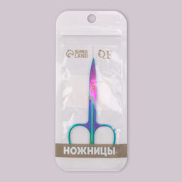 Ножницы маникюрные, прямые, широкие, 8.8 см, цвет хамелеон