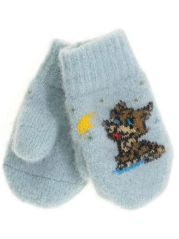 Варежки детские круговые Собака и месяц 0112-3