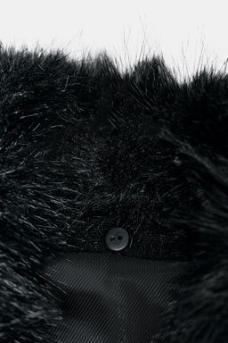 CROPPED WOOL COAT WITH FAUX FUR LAPEL - Zara фото 10